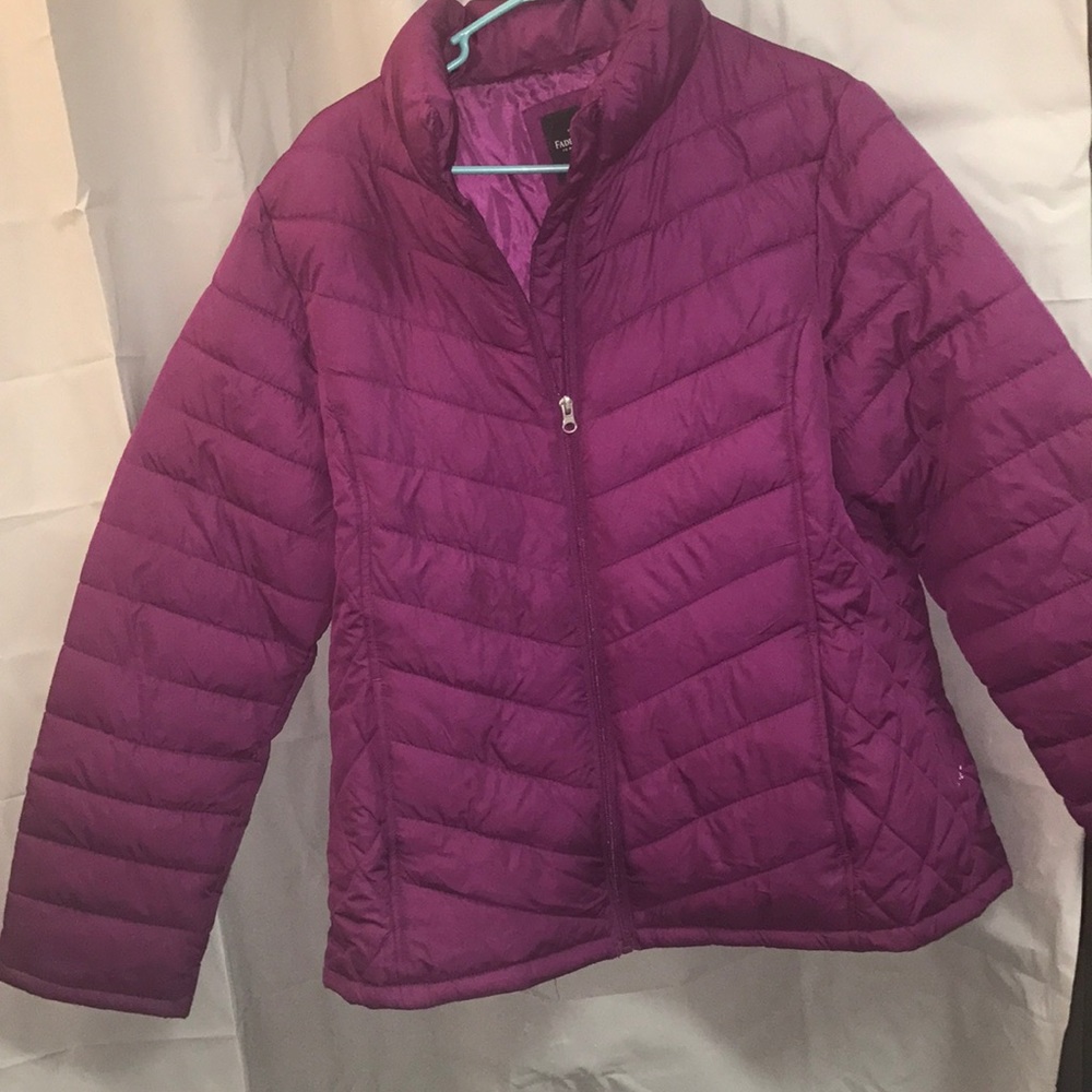 Purple snow jacket.